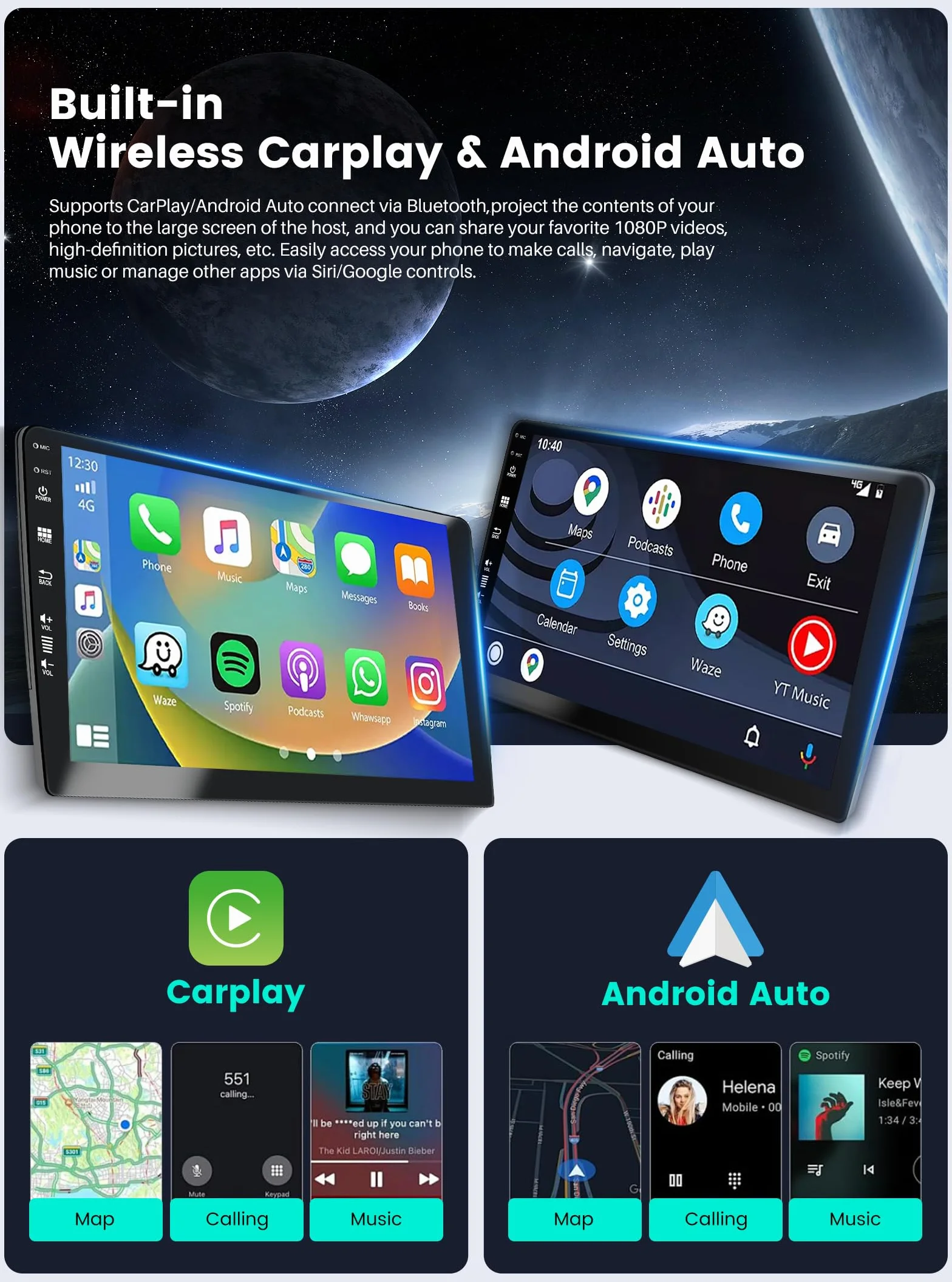 Autoradio pour BMW Mini Cooper Countryman R60 2010-2016 Autoradio Android 16 GPS Navigation avec Commande au Volant BT 5.0 Lien Miroir GPS WiFi CarPlay