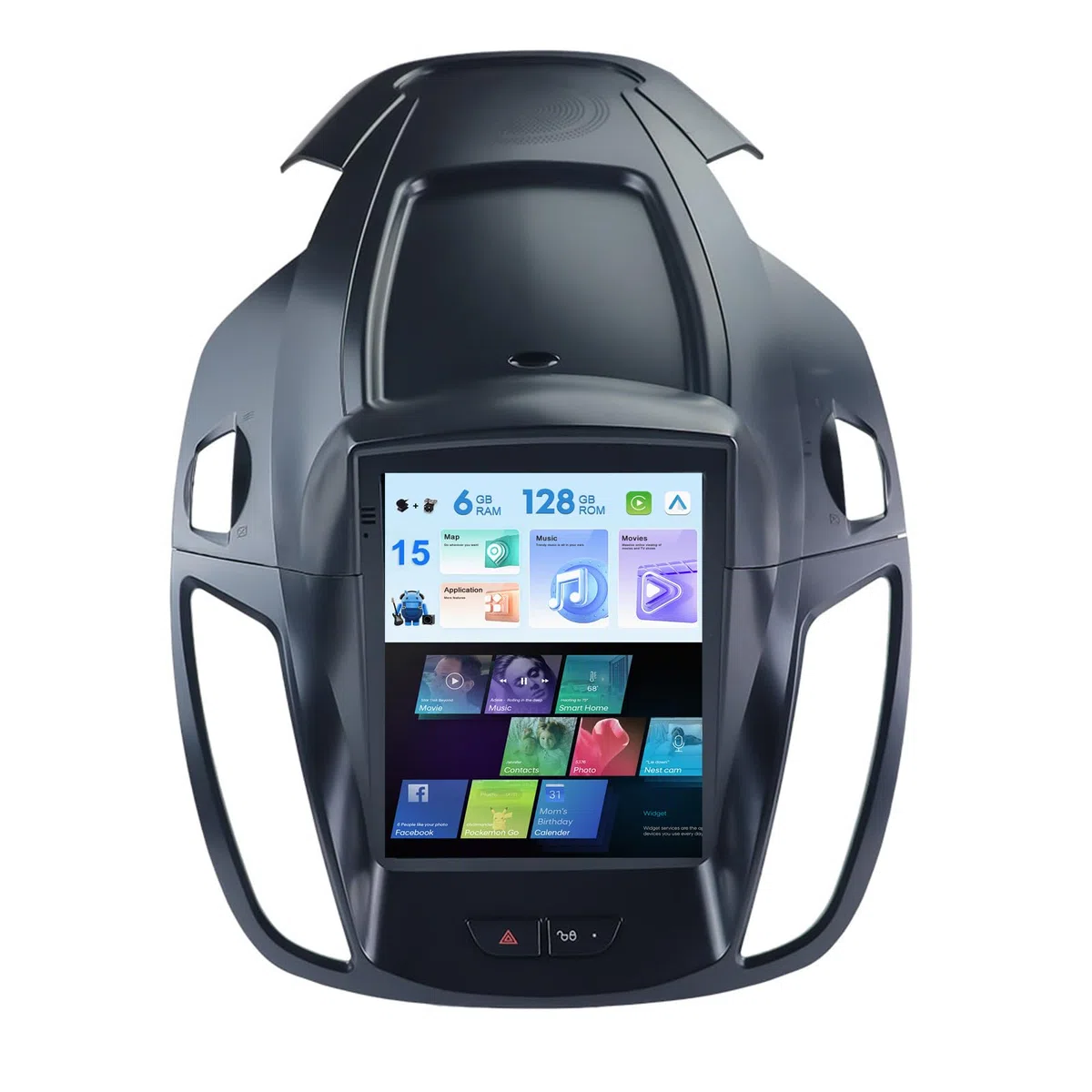 (6GB+128GB) Autoradio 9.7" IPS Android 15 pour Ford Kuga Escape C-Max (2013-2017) GPS Caméra+MIC 2 DIN DSP/Commande au Volant/WiFi/Bluetooth/Mirrorlink/RDS/USB Soutien Dab