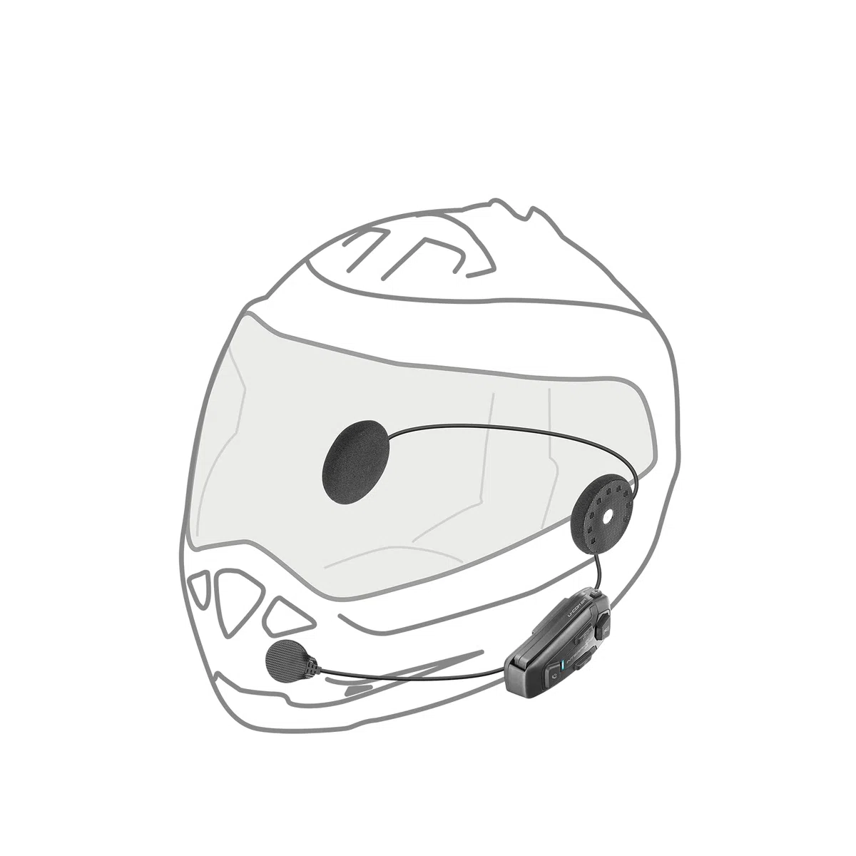 Interphone UCOM8R - Dual Paquet de Moto avec Communication Mesh 2.0, jusqu'à 24 Pilotes, 1,6 km de Distance, autonomie de 18 h, TFT et GPS compatibles, étanche, Haut-Parleur HD 40 mm