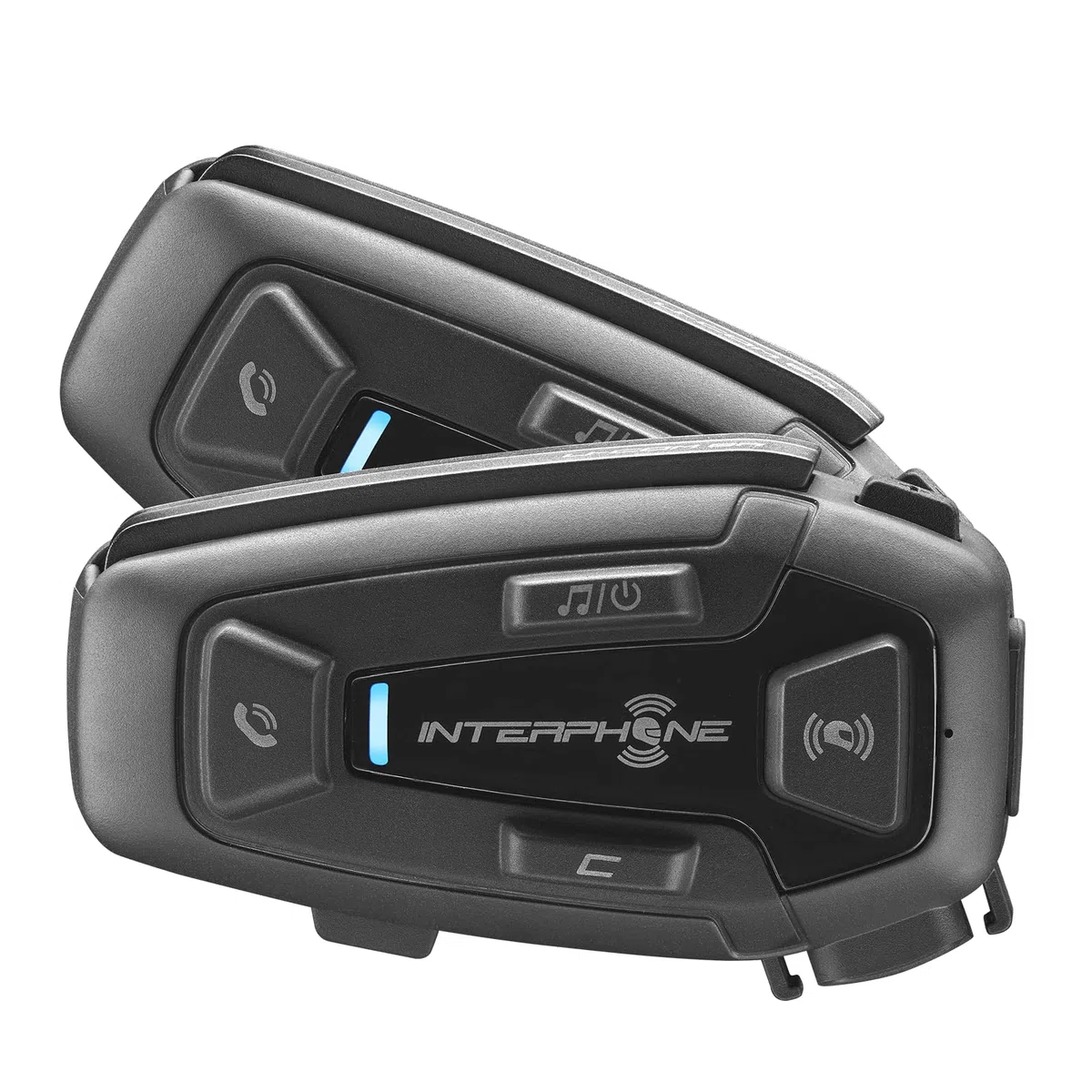 Interphone UCOM8R - Dual Paquet de Moto avec Communication Mesh 2.0, jusqu'à 24 Pilotes, 1,6 km de Distance, autonomie de 18 h, TFT et GPS compatibles, étanche, Haut-Parleur HD 40 mm