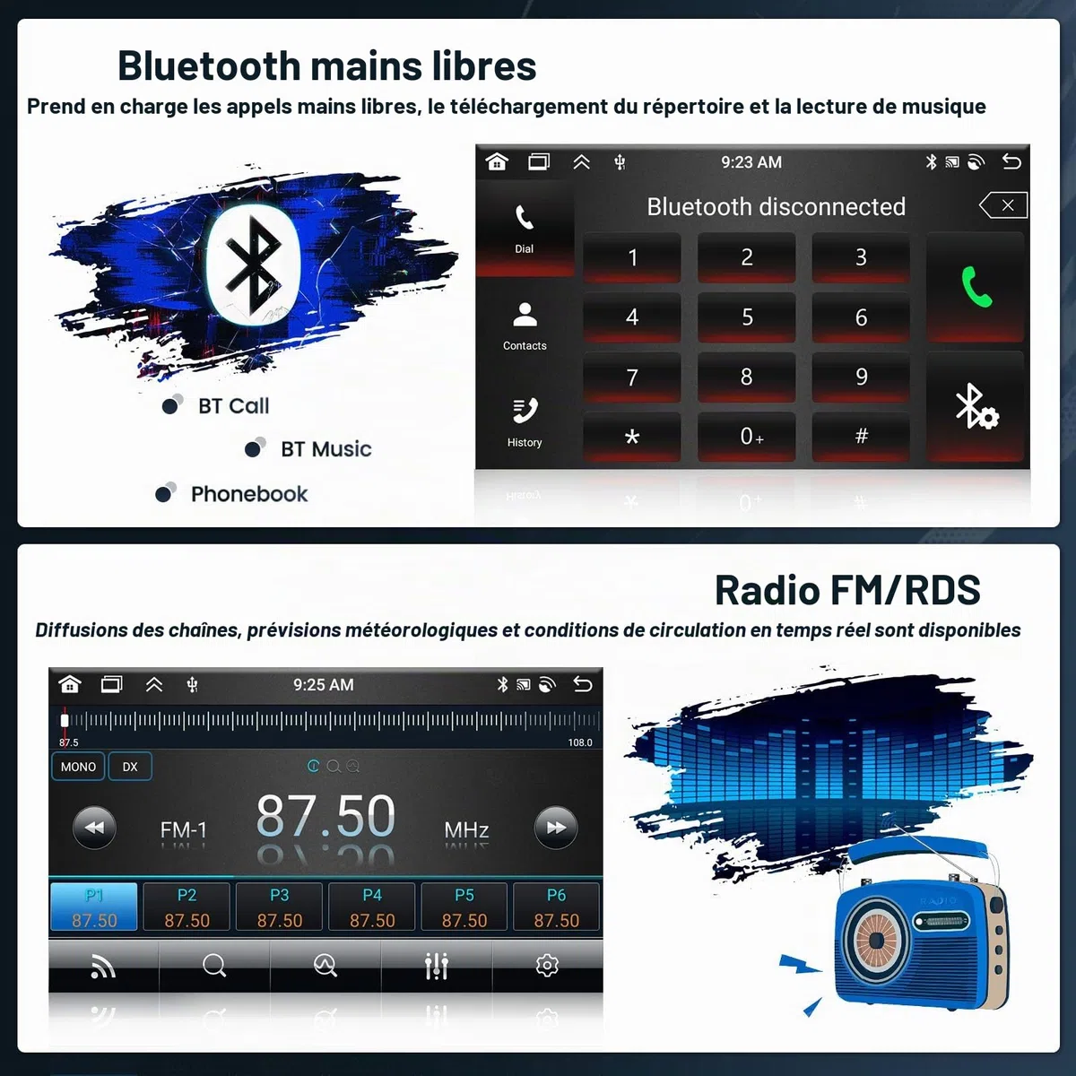 Inefala 4+64G 9'' Android 15 Radio pour BMW X5 E53 1999