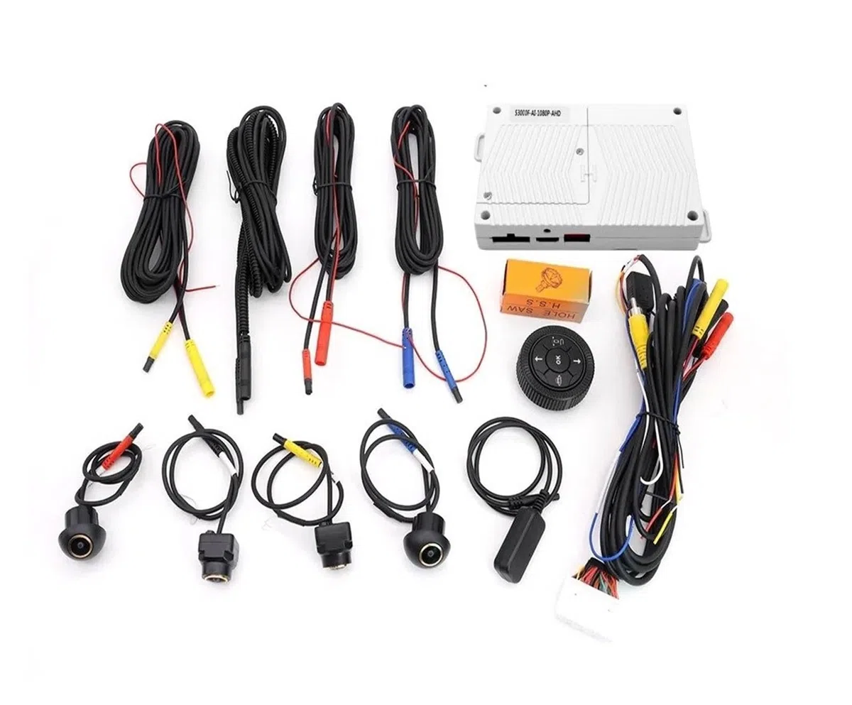 Kit Caméra Recul Système Caméra Voiture 360 ​​degrés 3.5D 4 AI Bird View, Vidéo HD 1080P, Vue Surround AHD, Stationnement Autour