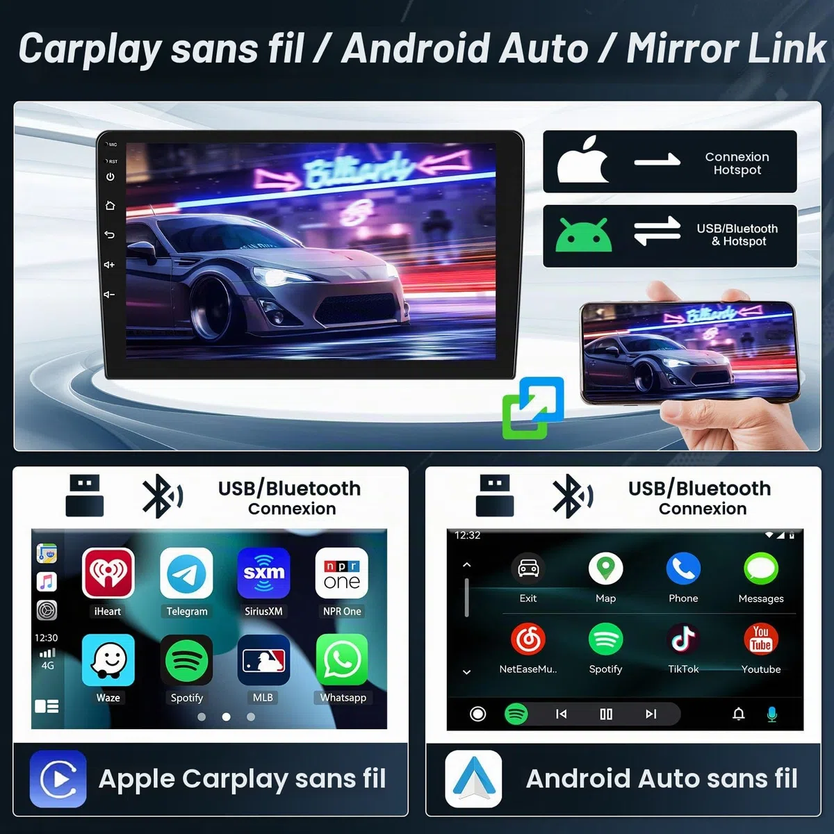 Inefala 4+64G 9'' Android 15 Radio pour BMW X5 E53 1999