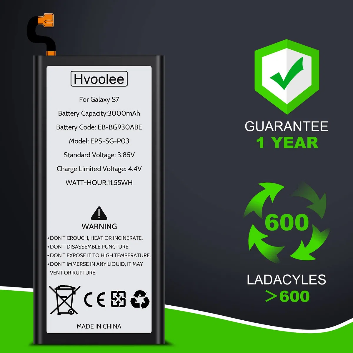 Batterie de Rechange Interne 3000 mAh pour Samsung Galaxy S7, Batterie de Rechange Haute capacité, Batterie de téléphone Portable, kit de réparation de Batterie Samsung Puissant