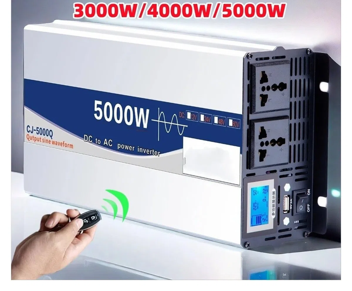 Onduleur Voiture pour Onduleurs Solaires À Onde Sinusoïdale Voiture avec Affichage LED USB, DC 12V 24V 48V 60V 72V AC 110V 220V 3000W 4000W 5000W Convertisseur