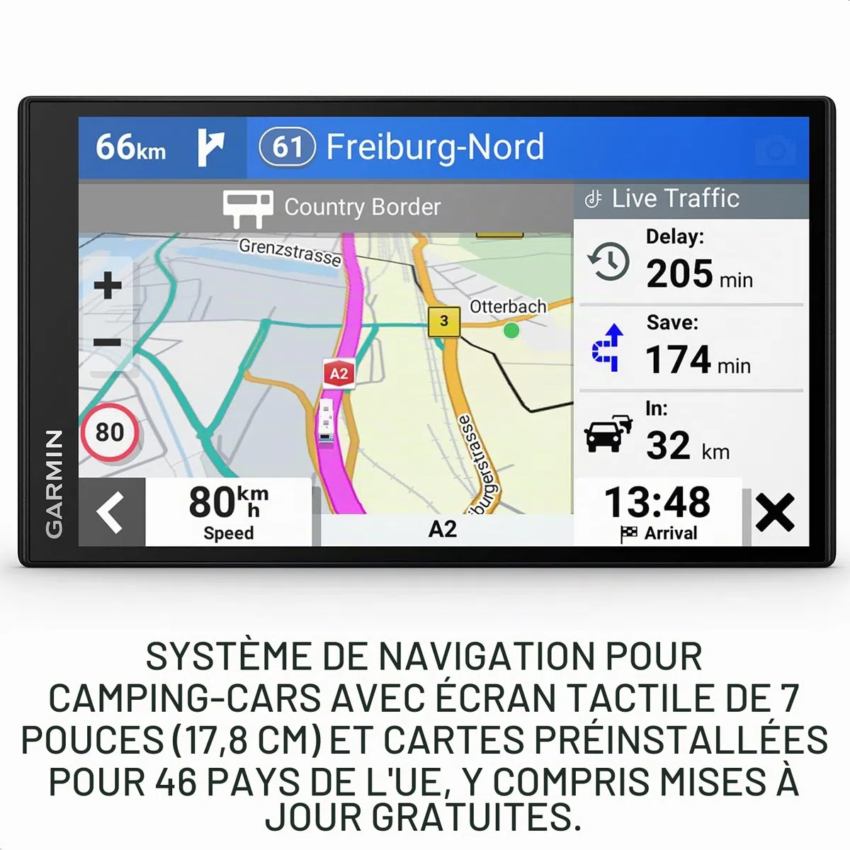 Garmin Camper 795, EU MT-D - GPS pour Camping-Cars et caravanes, 010-02747-10, Noir & 010-11917-00 Housse pour Appareil GPS 7" Noir