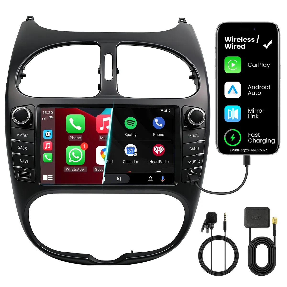 Autoradio 7" pour Peugeot 206 (1998-2009)