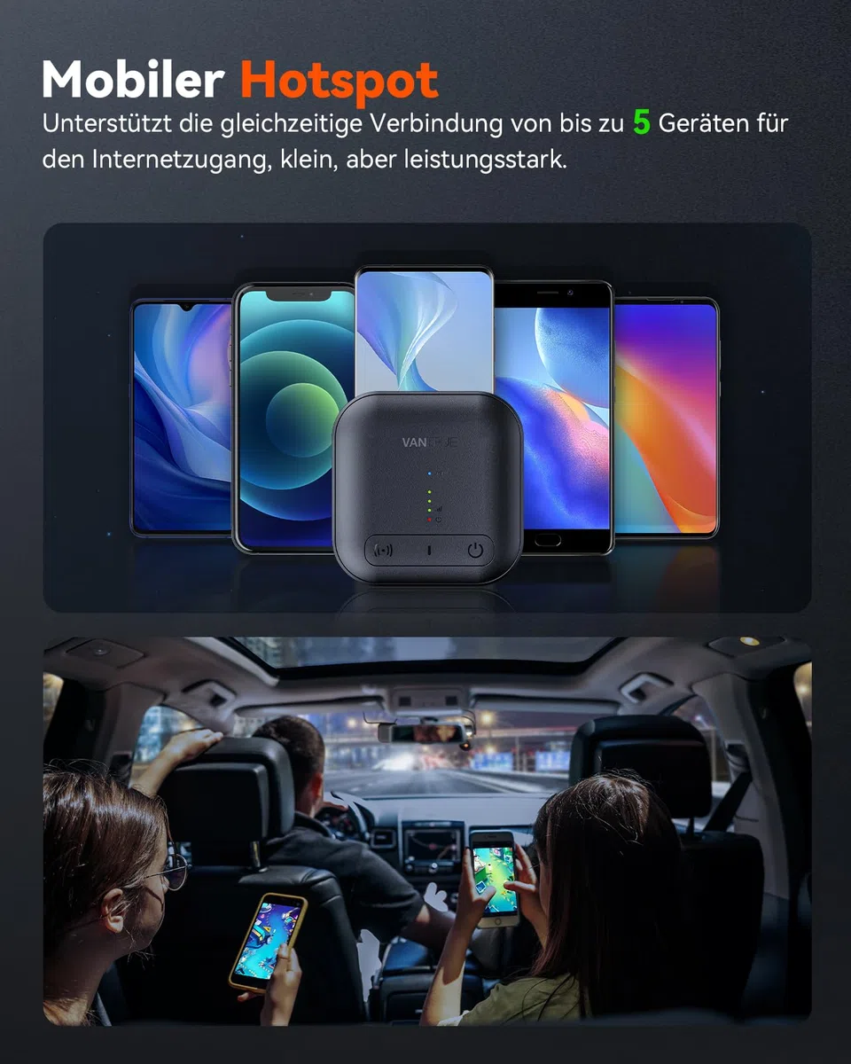 VANTRUE Module LTE avec Carte SIM pour Dashcam E360, S1 Pro, N2X, Vue en Direct à Distance, Geofencing et alertes, Notification d'incident, Suivi de véhicule, Activation à Distance, Stockage Cloud 2G