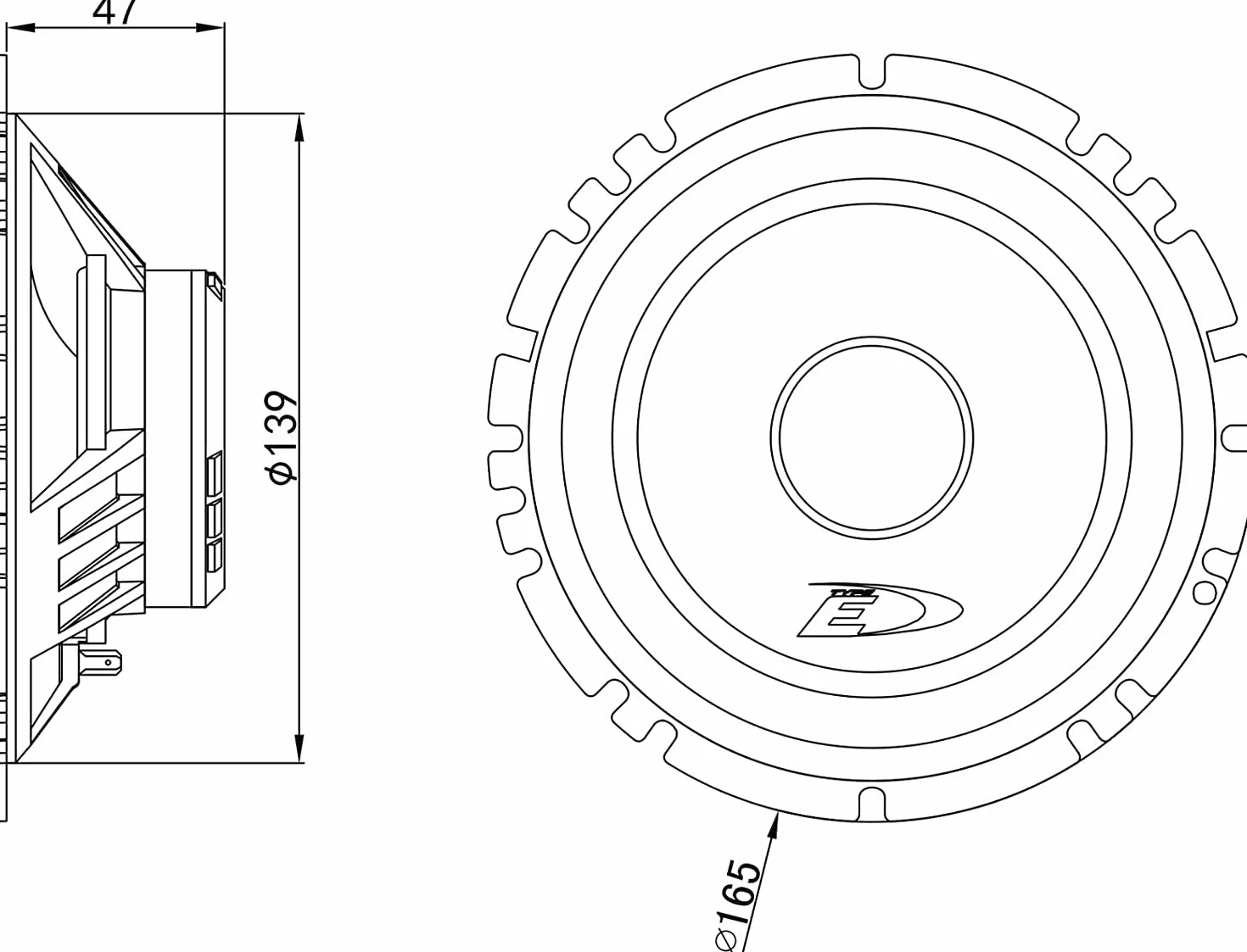 Kit 6 Enceintes Boîtiers ALPINE SXE-1750S + SXE-1025S pour Fiat Punto (188) / Grande Punto (199)/EVO avec 2 supports avant, 2 supports arrière et 4 connecteurs