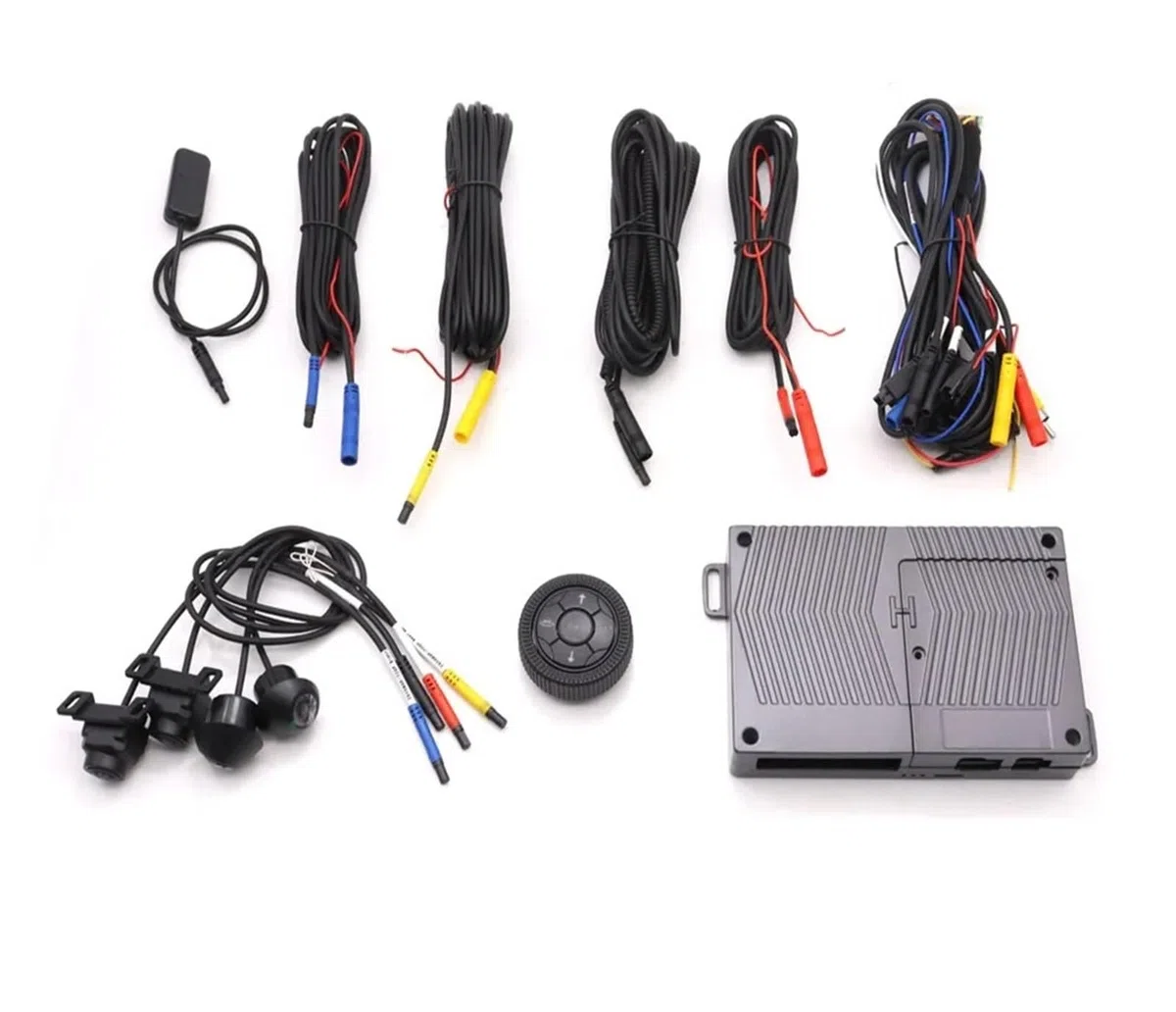 Kit Caméra Recul Caméra Surround View 3.5D AI 360 Degrés AHD 1080P, Vue Arrière/Avant/Gauche/Droite, Enregistreur DConduite 4CH, Système Vision D'oiseau(32G)