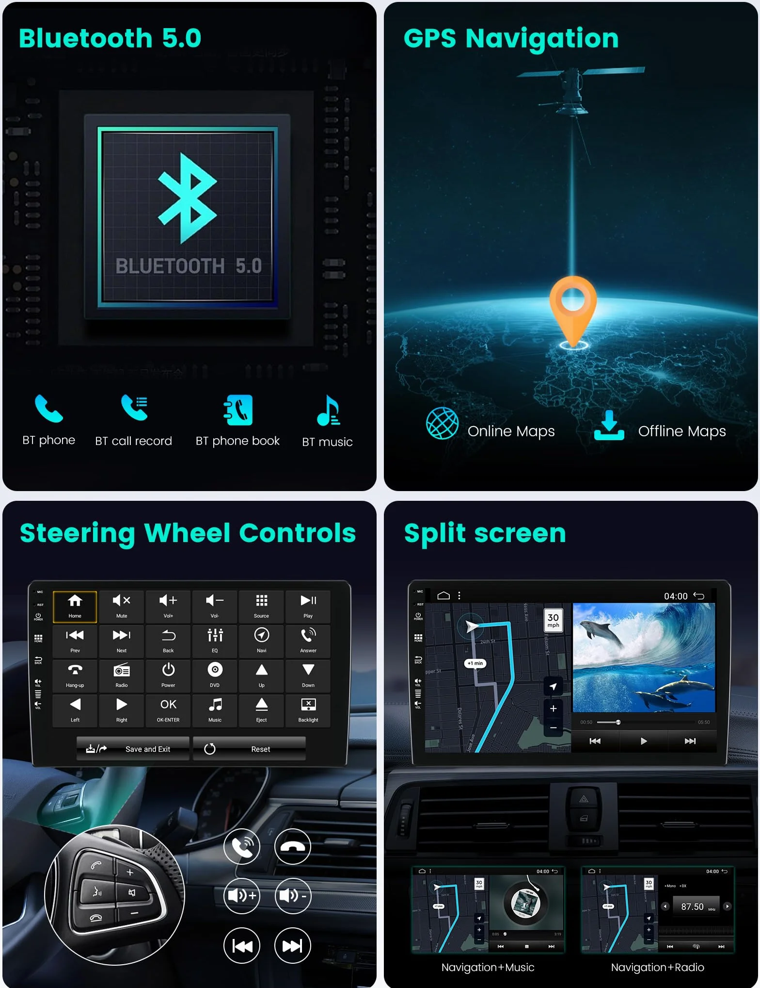Autoradio pour BMW Mini Cooper Countryman R60 2010-2016 Autoradio Android 16 GPS Navigation avec Commande au Volant BT 5.0 Lien Miroir GPS WiFi CarPlay