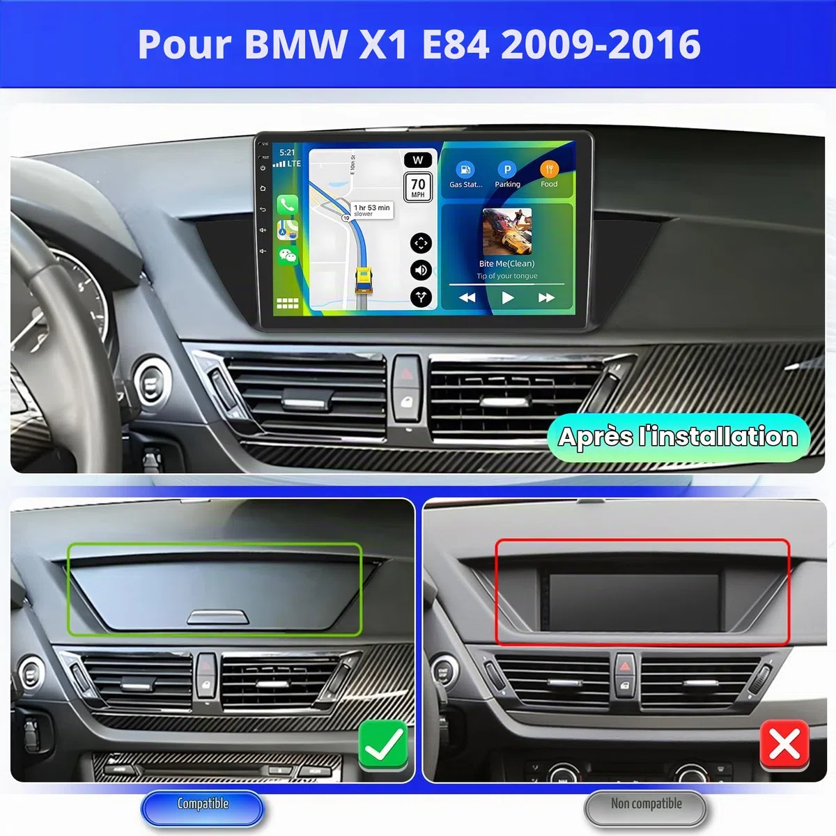 Inefala 2G+64G 10.1'' Android 15 Radio pour BMW X1 E84 2009-2016