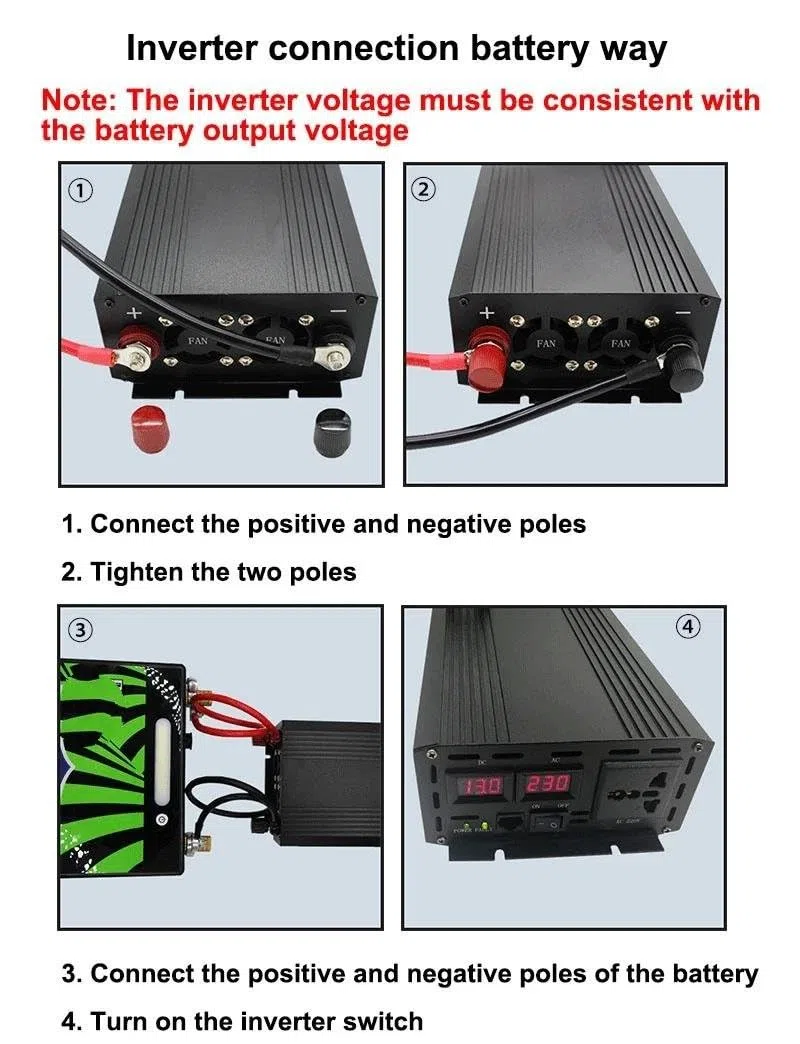 Onduleur De Voiture 3000W Onde Sinusoïdale DC 12V 24V 48V 60V À ​​AC 220V Convertisseur De Puissance Double Prise Convertisseur Solaire Convertisseur Tension Convertisseur (Couleur : 24V, Size : 240