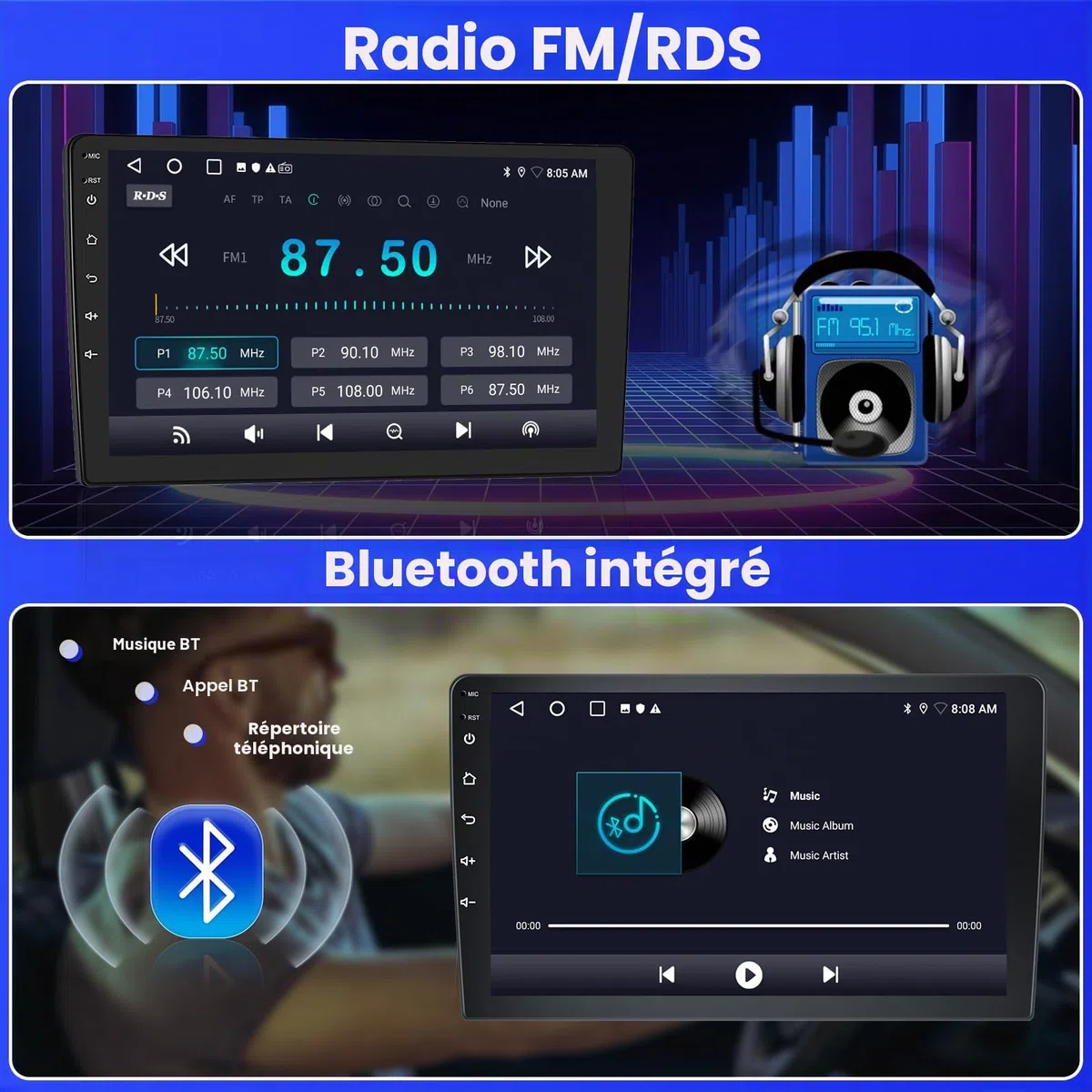 Inefala 2G+64G 9'' Android 15 Radio pour Renault Clio 3 2006-2012