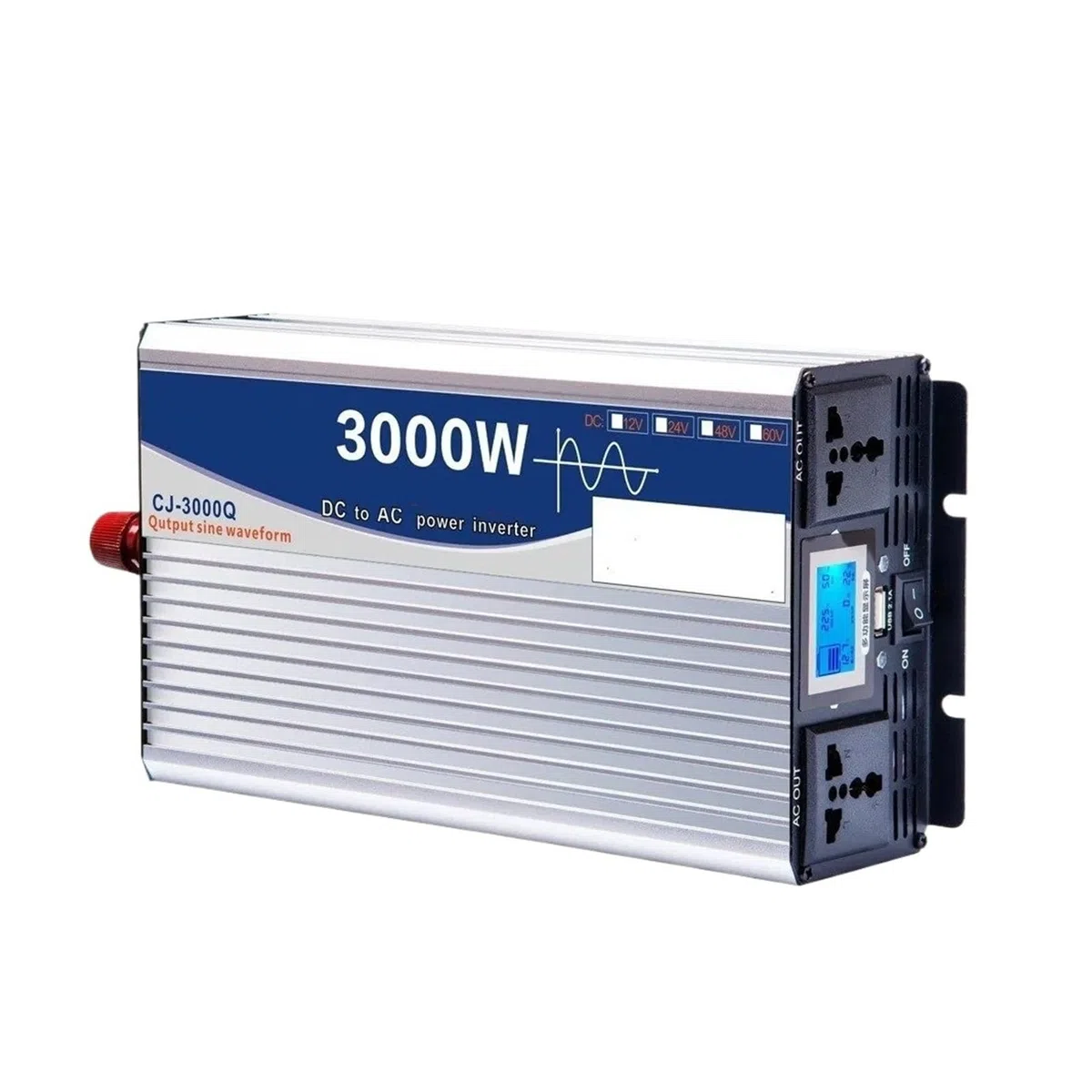 Onduleur Voiture pour Onduleurs Solaires À Onde Sinusoïdale Voiture avec Affichage LED USB, DC 12V 24V 48V 60V 72V AC 110V 220V 3000W 4000W 5000W Convertisseur