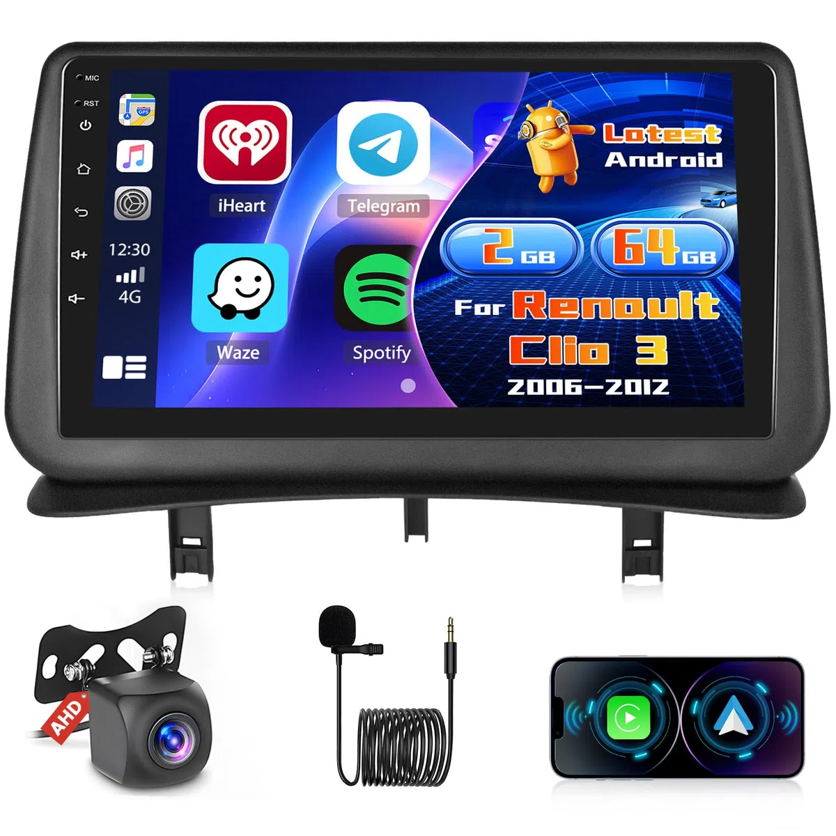 Inefala 2G+64G 9'' Android 15 Radio pour Renault Clio 3 2006-2012