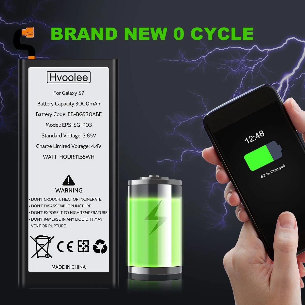 Batterie de Rechange Interne 3000 mAh pour Samsung Galaxy S7, Batterie de Rechange Haute capacité, Batterie de téléphone Portable, kit de réparation de Batterie Samsung Puissant