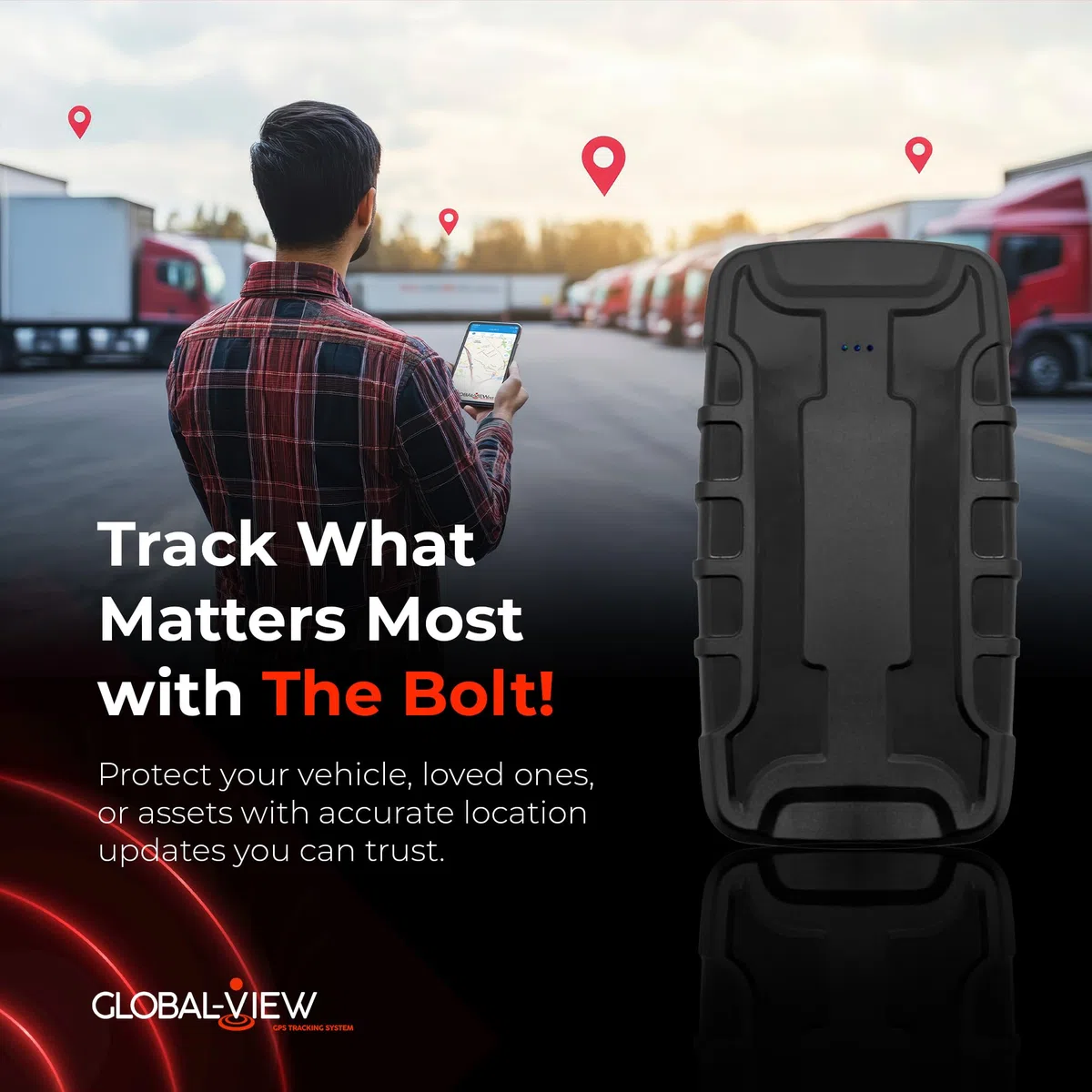 Tracker GPS magnétique caché (USA Tech) - Jusqu'à 6 mois de batterie, suivi en temps réel, alertes de géofence et de vitesse, abonnement requis